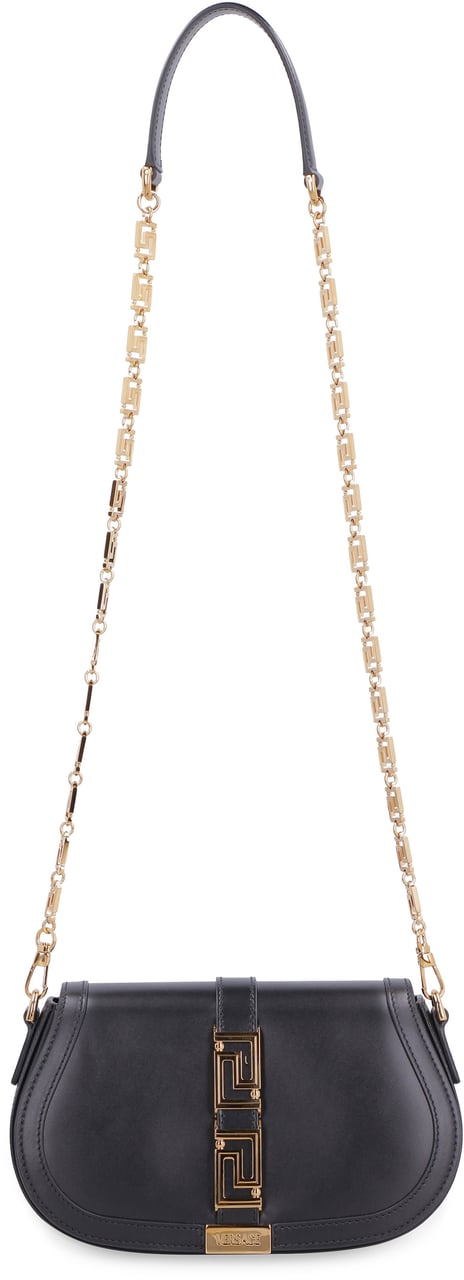 Versace Greca Goddess leather crossbody bag Zwart