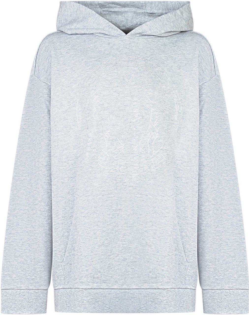 Versace Versace Kids Felpa Grigia con Logo Medusa Strass Grijs