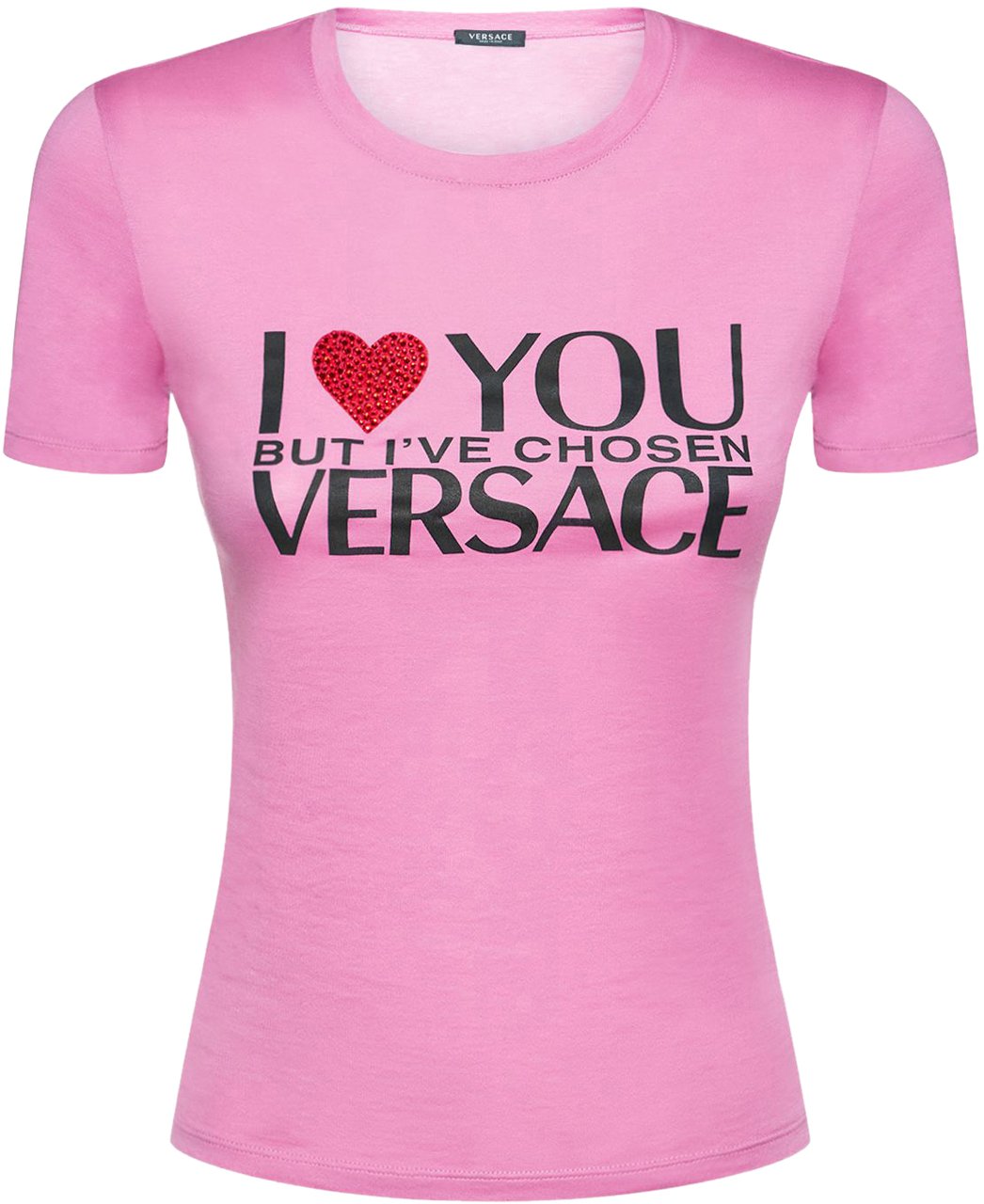 Versace Pink t-shirt with print on the front Roze