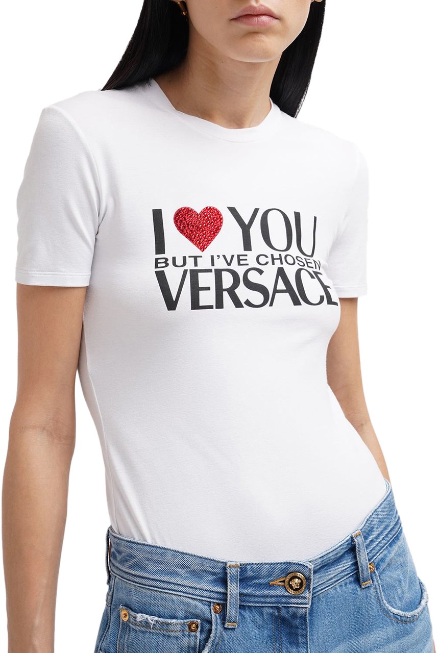 Versace White T-shirt with logo Wit