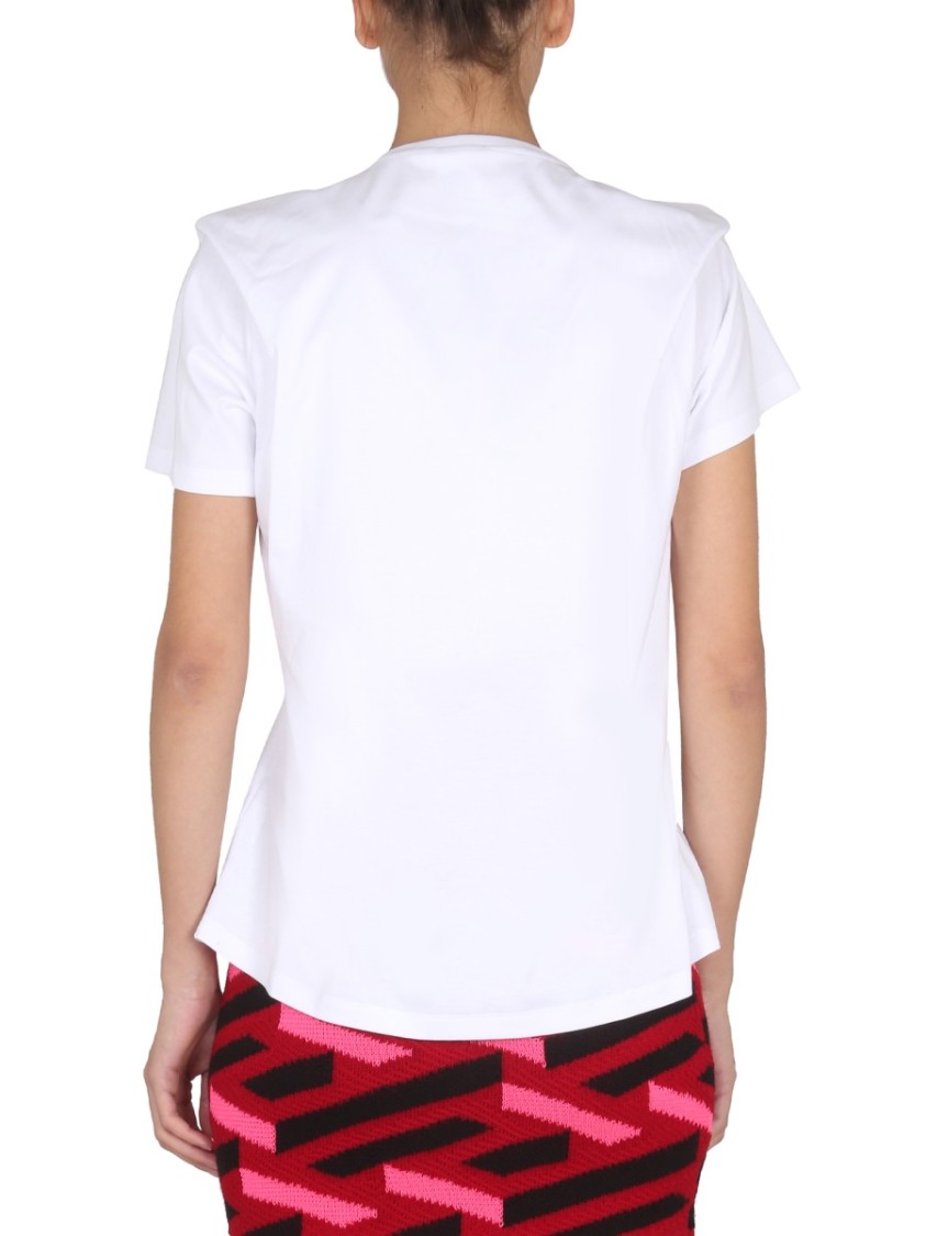 Versace White Short-Sleeved T-Shirt With Logo Print Wit