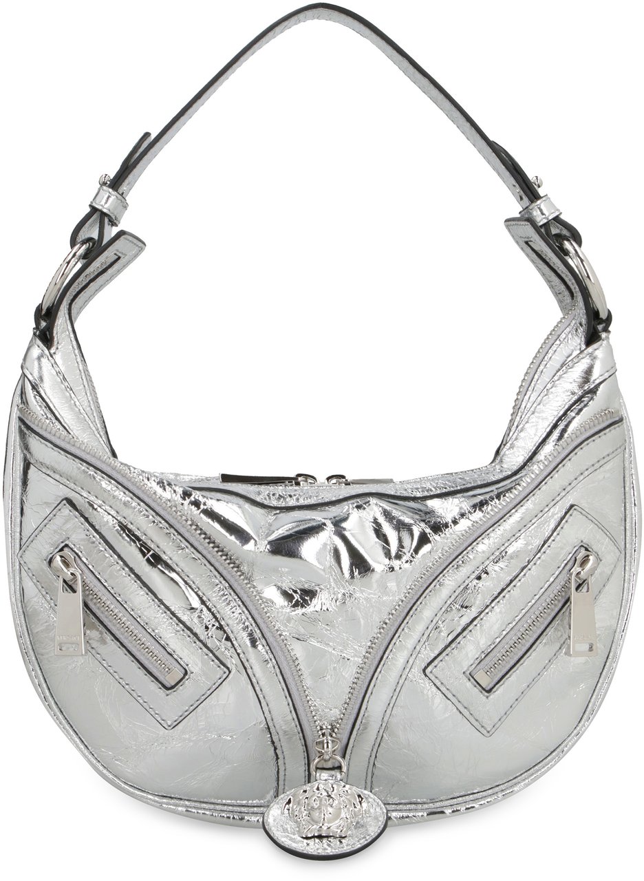Versace Repeat leather shoulder bag Zilver