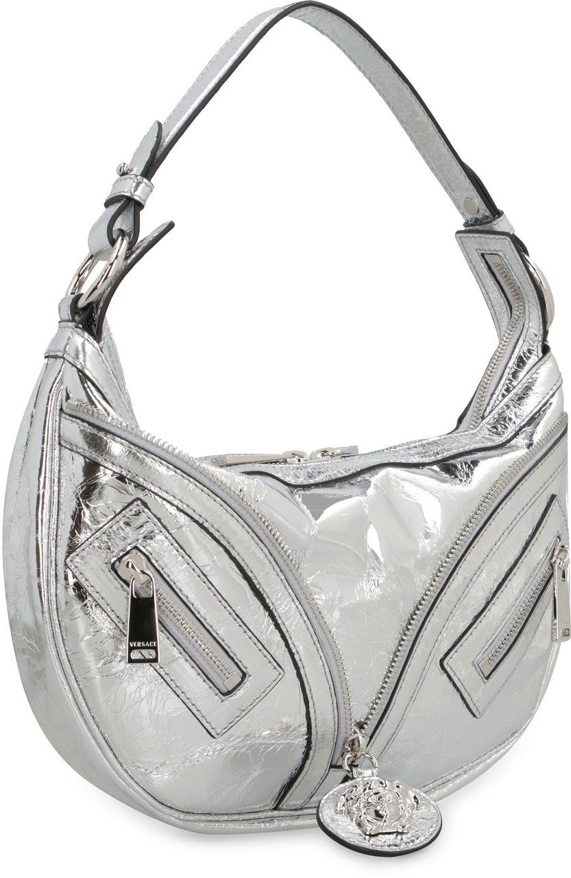 Versace Repeat leather shoulder bag Zilver