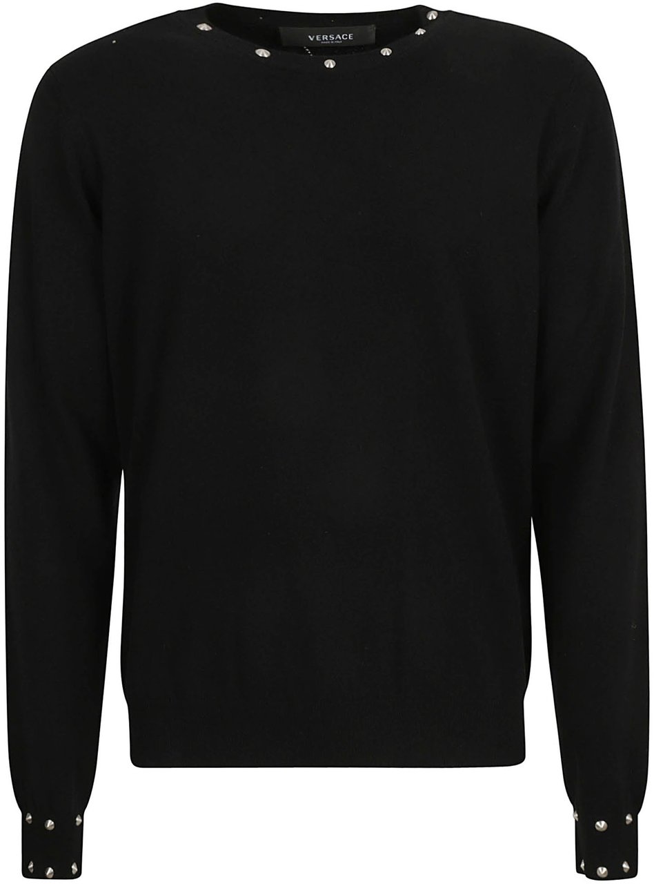 Versace Classic Black Sweater with Refined Silhouette Zwart