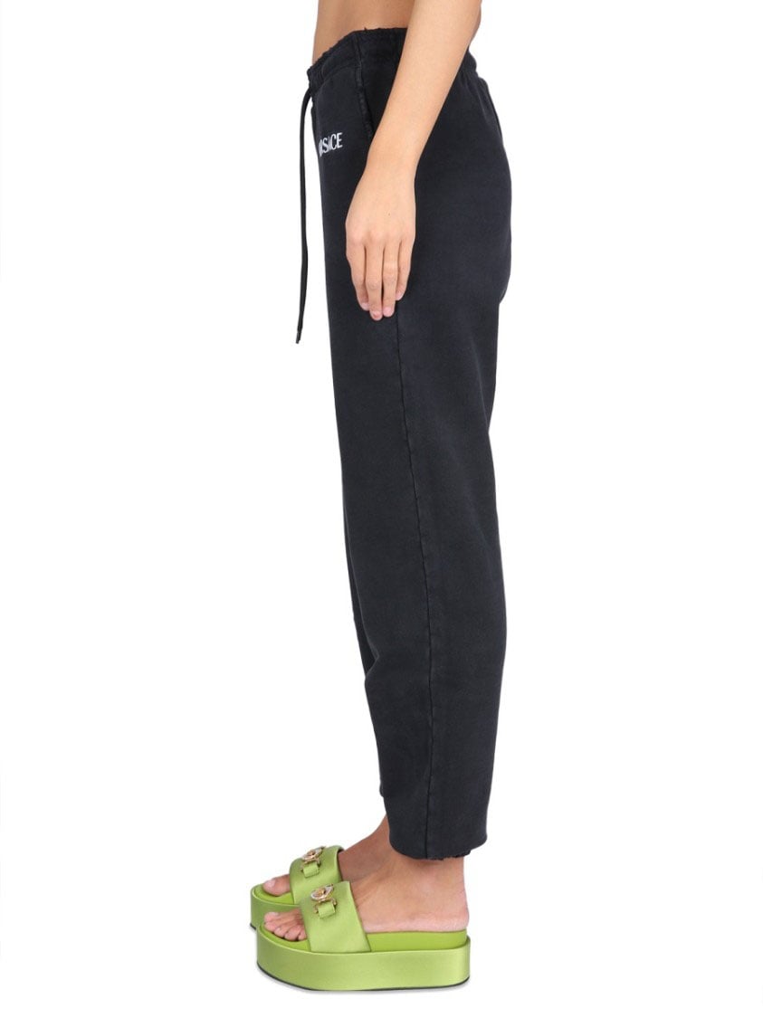Versace Jogging Pants With Logo Zwart
