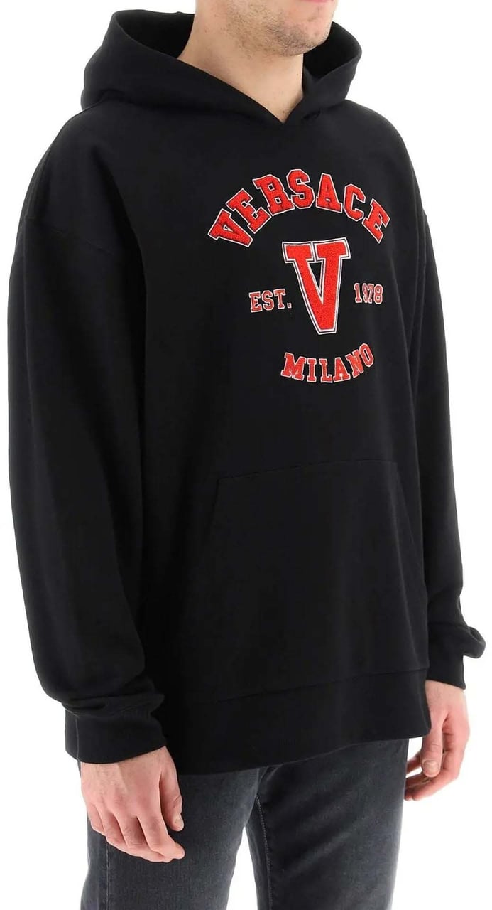 Versace Versace Varsity Hooded Sweatshirt Zwart