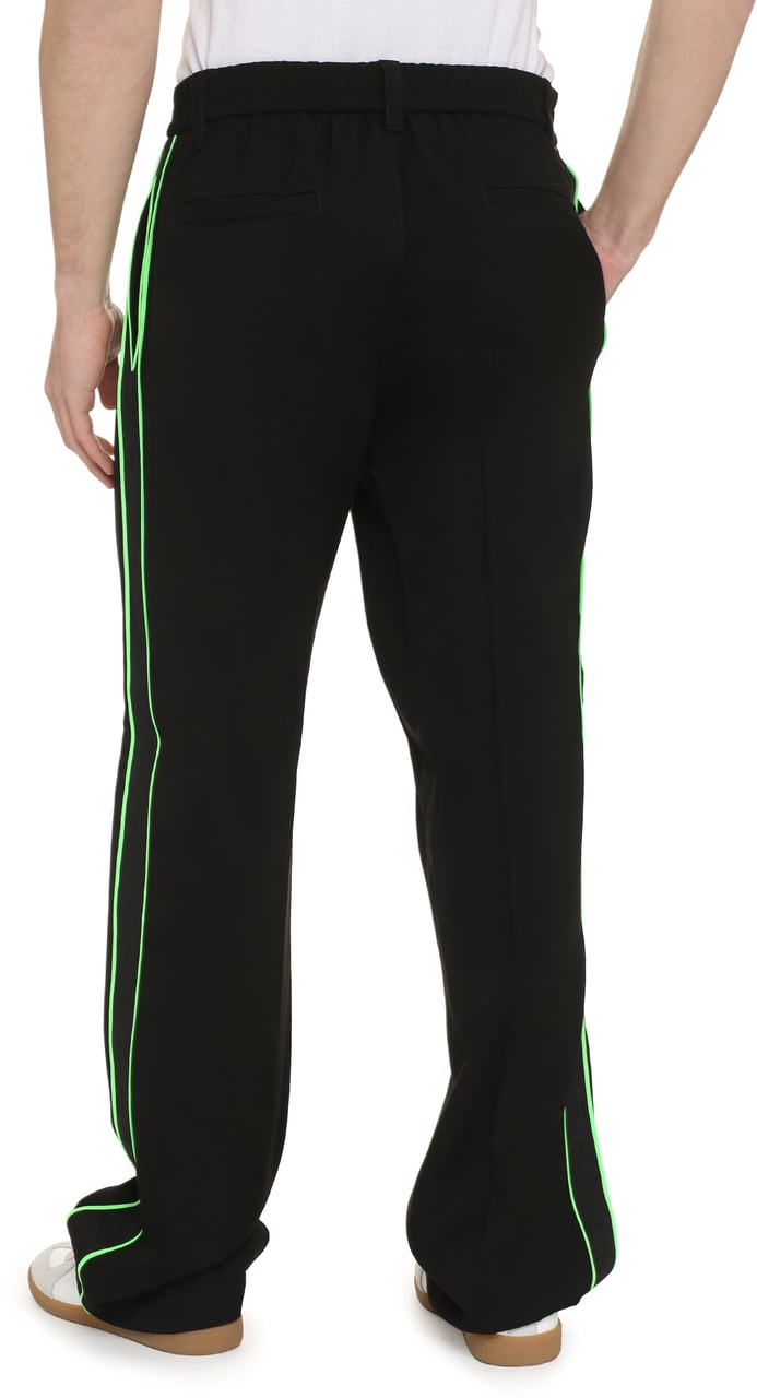 Versace Logoed side stripes track-pants Zwart