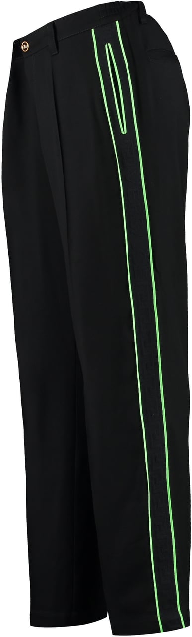 Versace Logoed side stripes track-pants Zwart