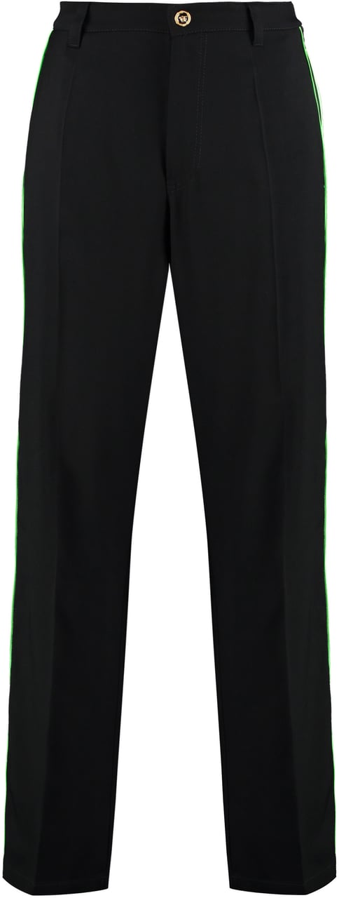 Versace Logoed side stripes track-pants Zwart