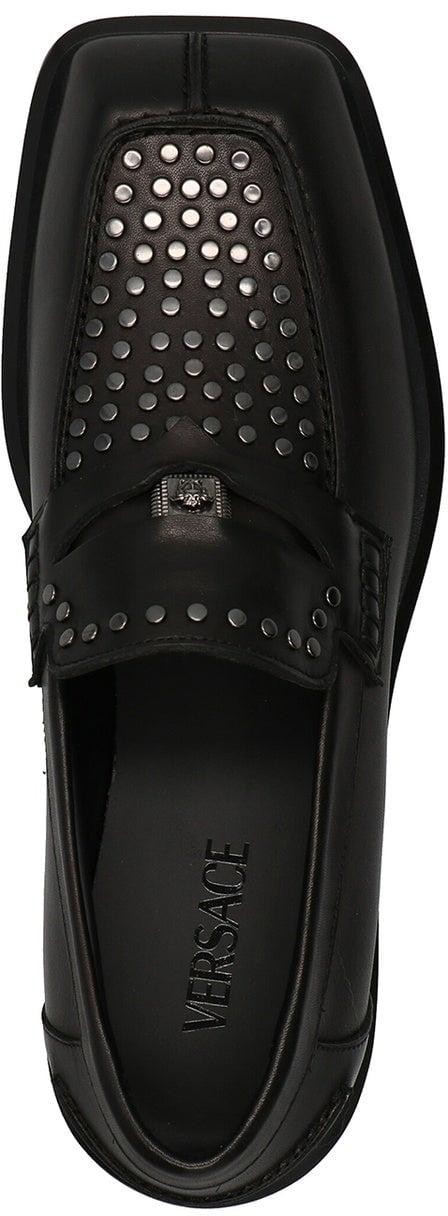 Versace Medusa Leather Loafers Zwart