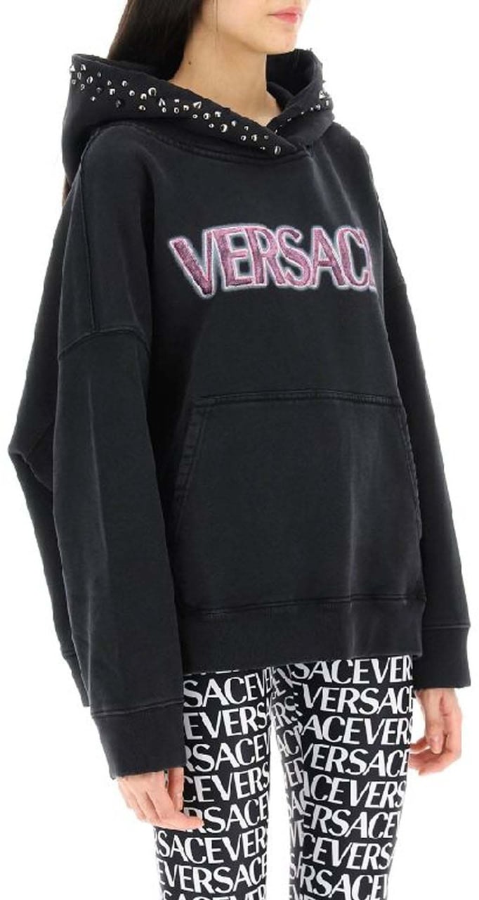 Versace Versace Cotton Logo Sweatshirt Zwart