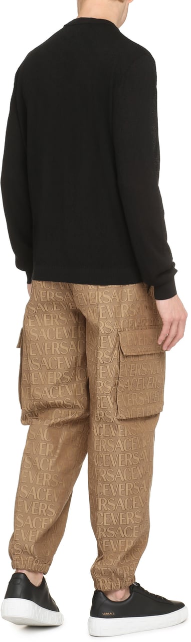 Versace Silk and cotton blend sweater Zwart