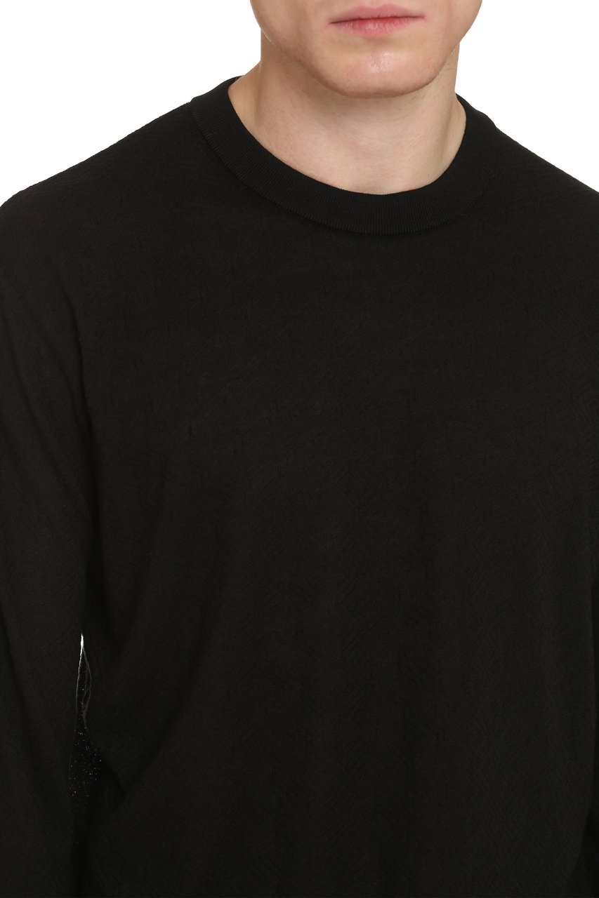 Versace Silk and cotton blend sweater Zwart