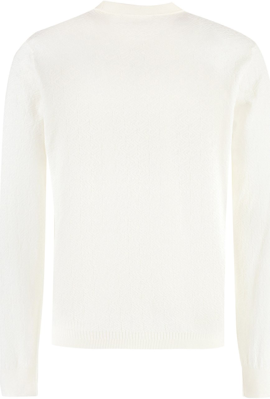 Versace Long sleeve cotton blend t-shirt Neutraal