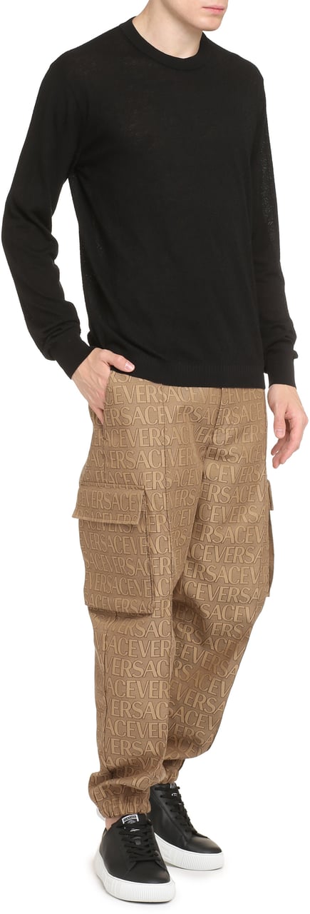 Versace Silk and cotton blend sweater Zwart