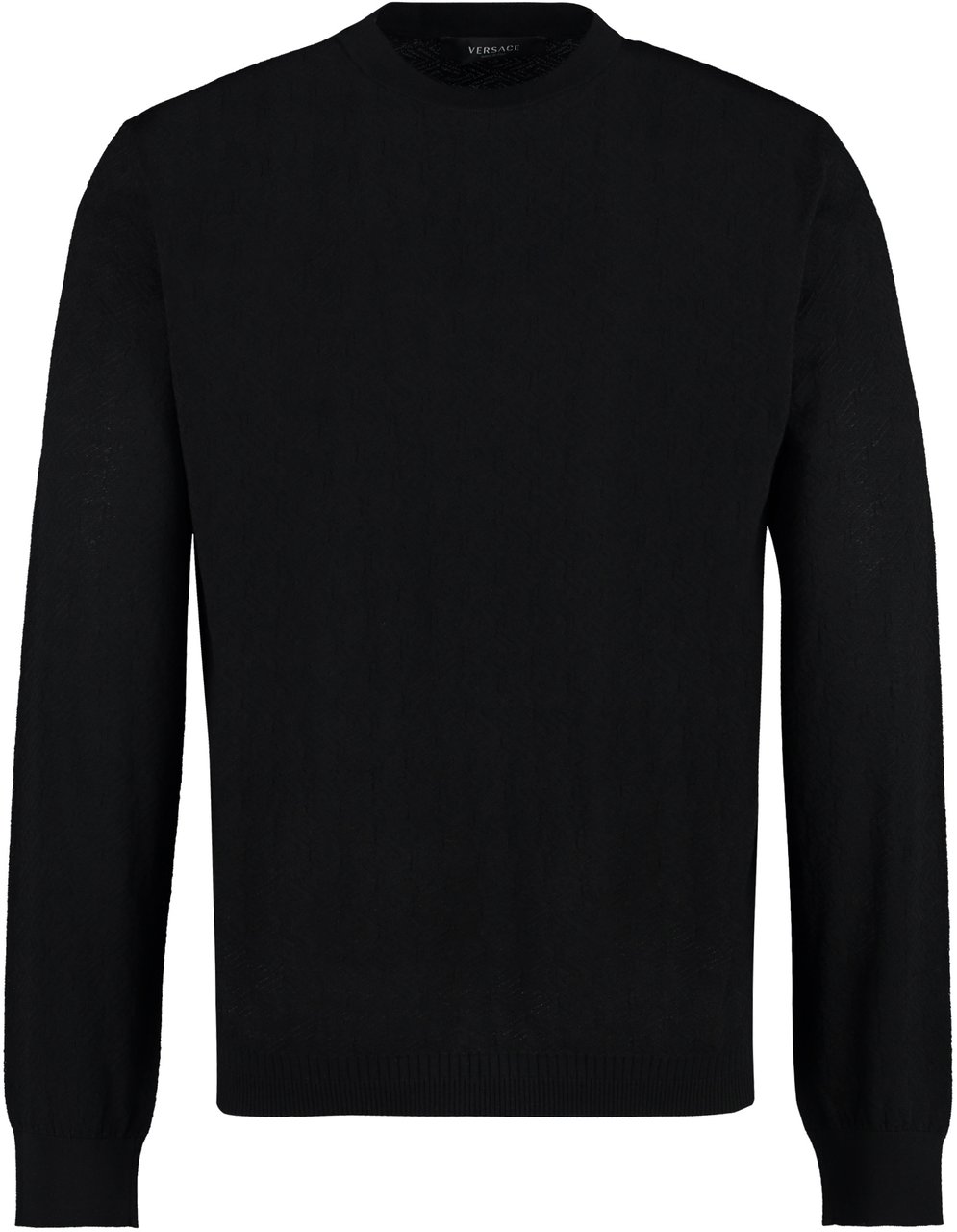 Versace Silk and cotton blend sweater Zwart