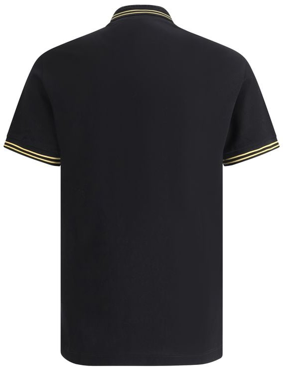 Versace Versace Black Cotton Polo Shirt Zwart