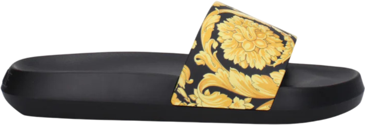 Versace Barocco Print Slides Zwart