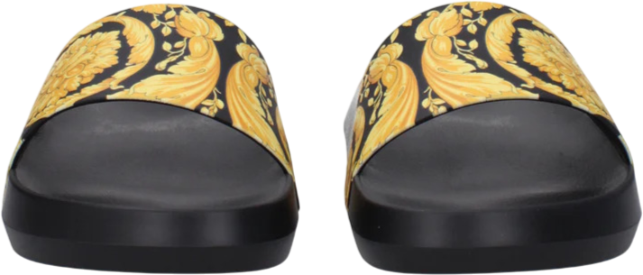 Versace Barocco Print Slides Zwart