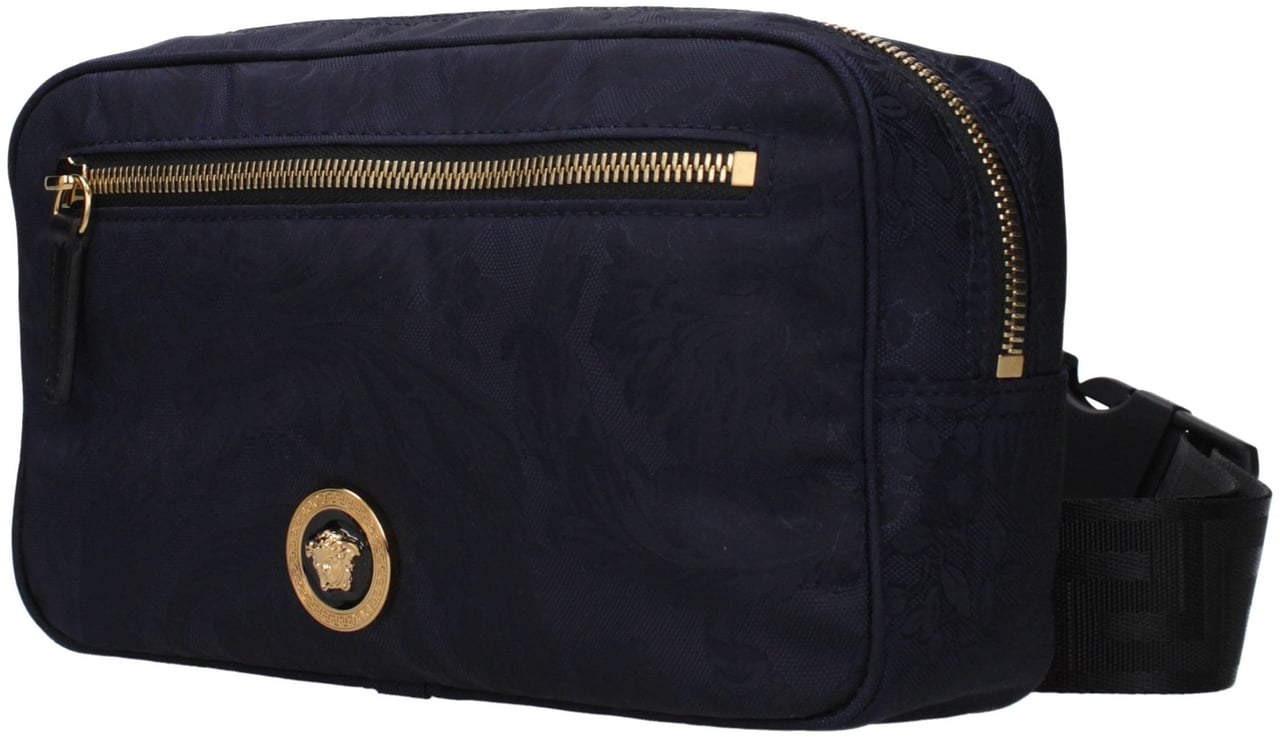 Versace Blue Fabric Backpack Blauw