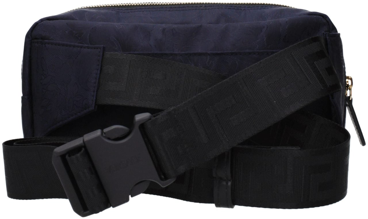 Versace Blue Fabric Backpack Blauw