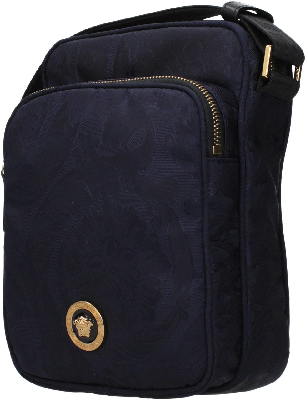 Versace Blue Fabric Crossbody Bag Blauw