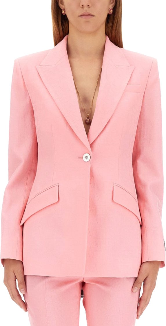 Versace Single Breasted Medusa Jacket Roze