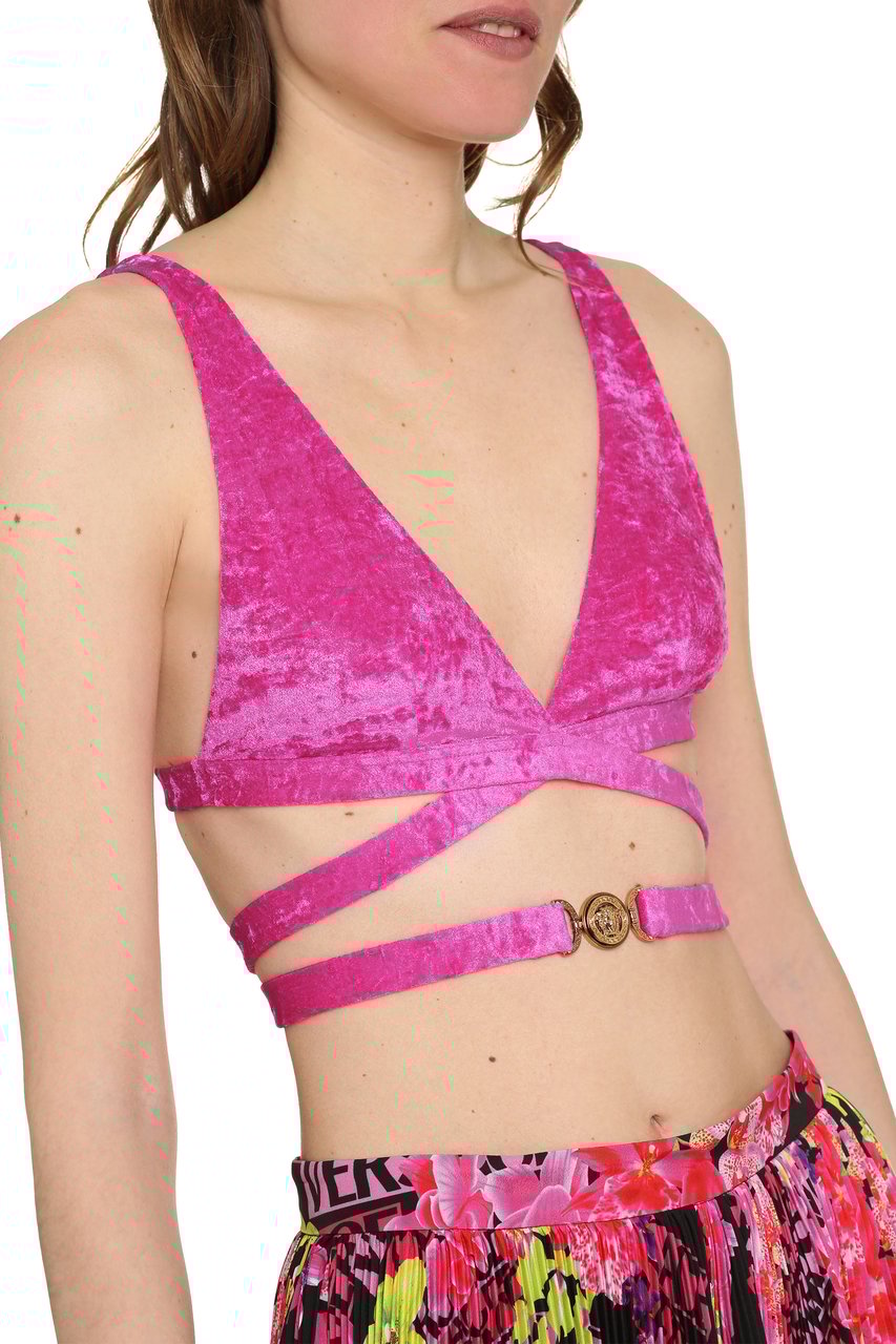 Versace Triangle bikini top Roze