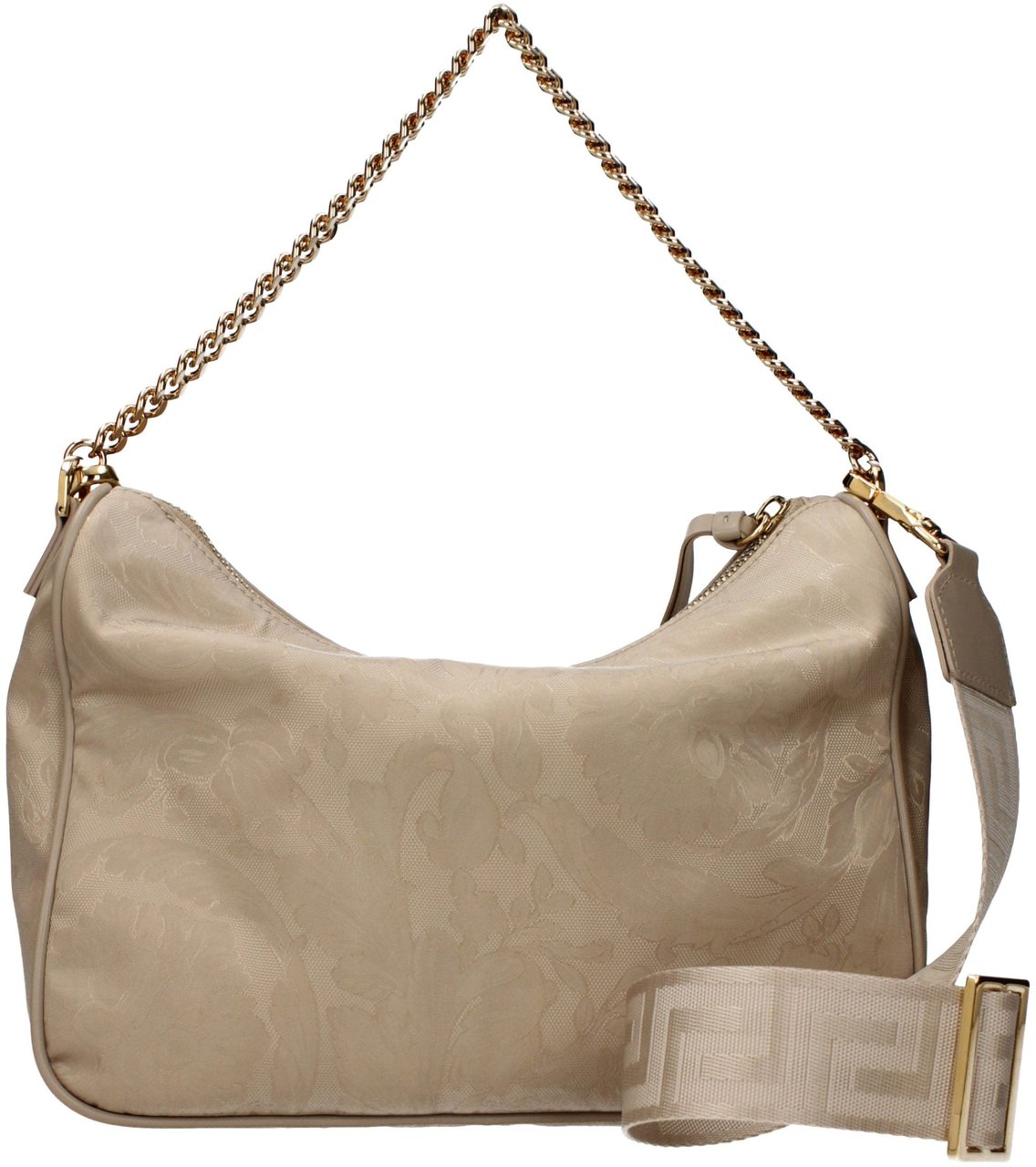 Versace Beige Fabric Handbag Beige