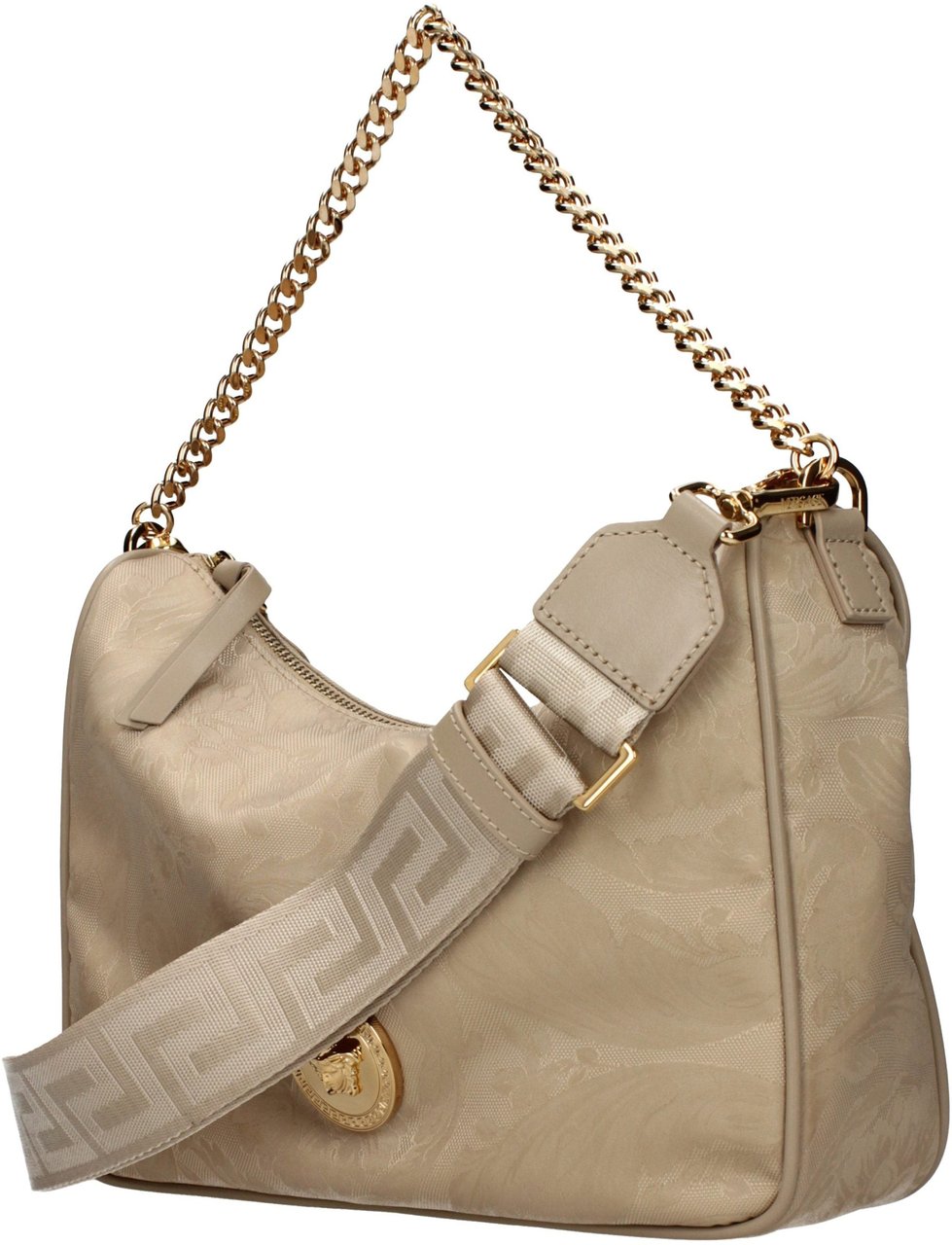 Versace Beige Fabric Handbag Beige