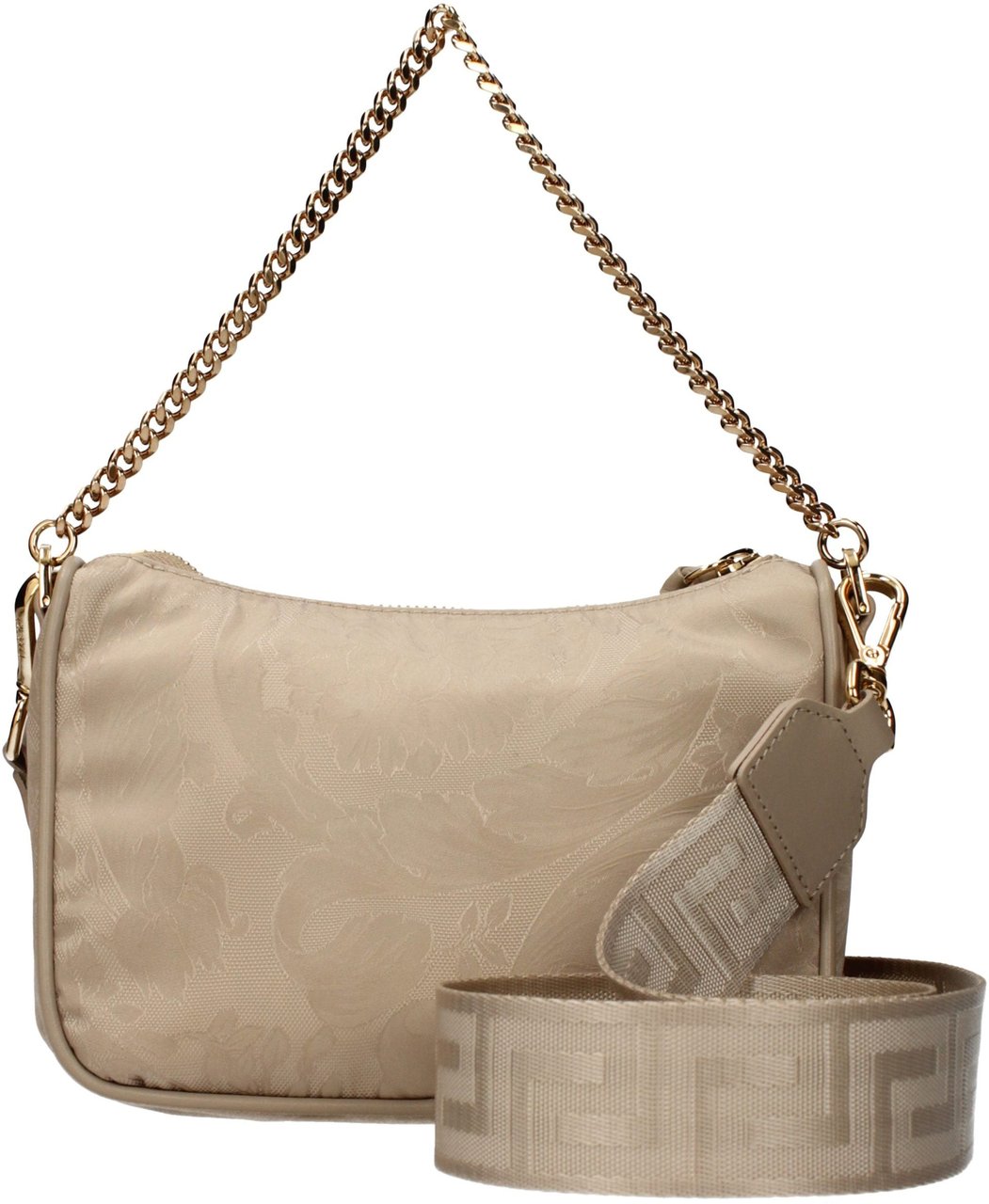 Versace Beige Fabric Handbag Beige