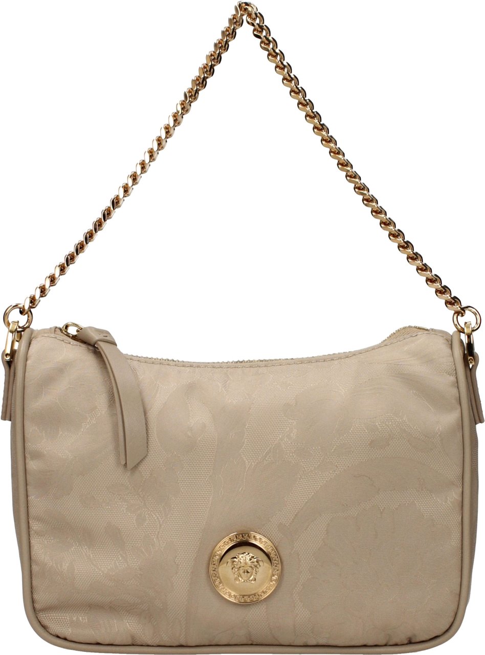 Versace Beige Fabric Handbag Beige