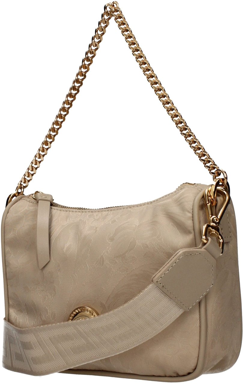 Versace Beige Fabric Handbag Beige