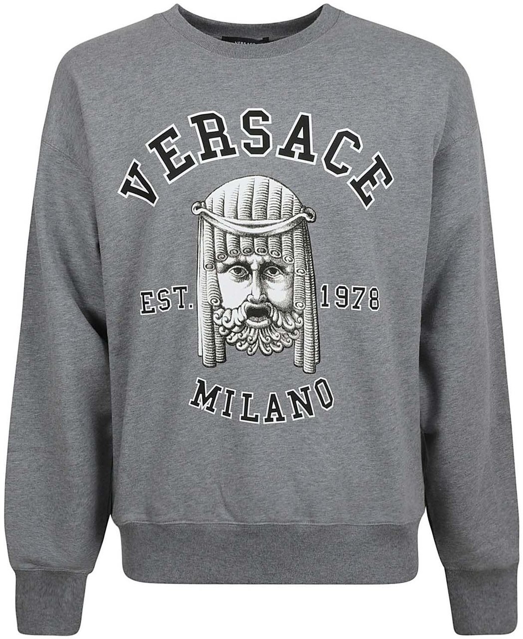 Versace Cotton Crewneck Sweatshirt Grijs