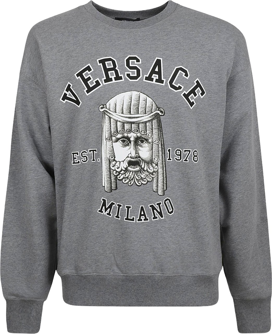 Versace Cotton Crewneck Sweatshirt Grijs