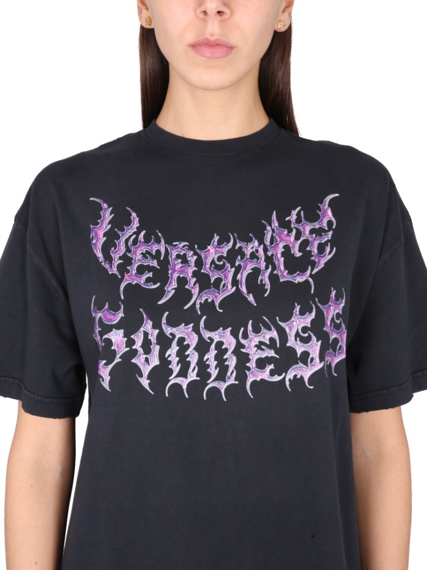 Versace Goddess Oversized T-Shirt Zwart