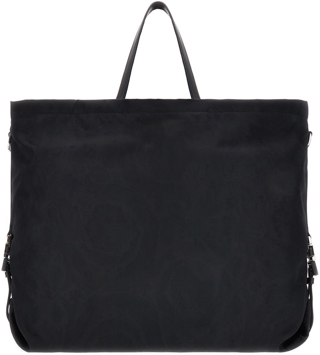 Versace Versace Black nylon shopping bag Zwart