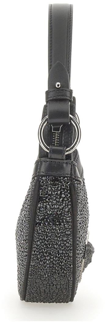 Versace Mini Hobo Bag With Crystals Grijs