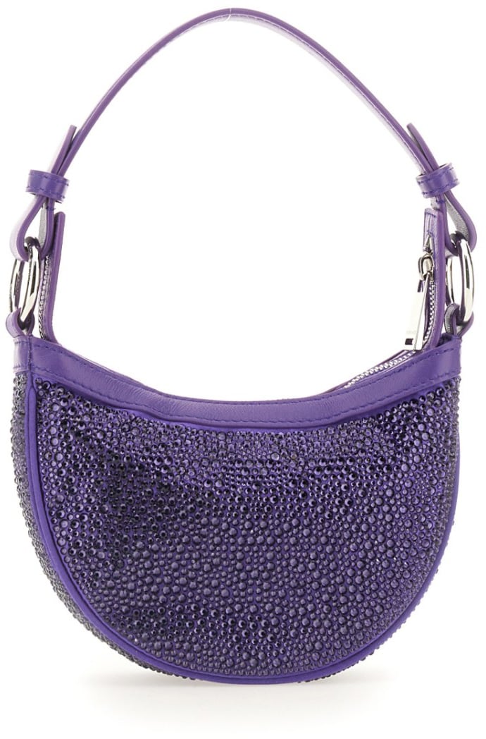 Versace Mini Hobo Bag With Crystals Paars