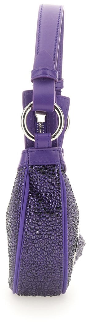 Versace Mini Hobo Bag With Crystals Paars
