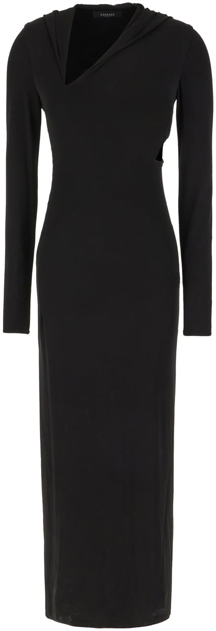 Versace Versace Black stretch viscose dress Zwart