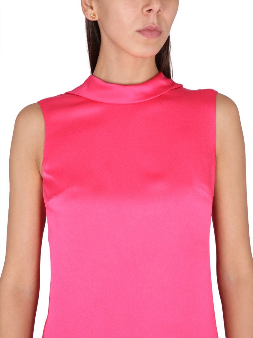 Versace Long Dress With Ring Neckline Roze