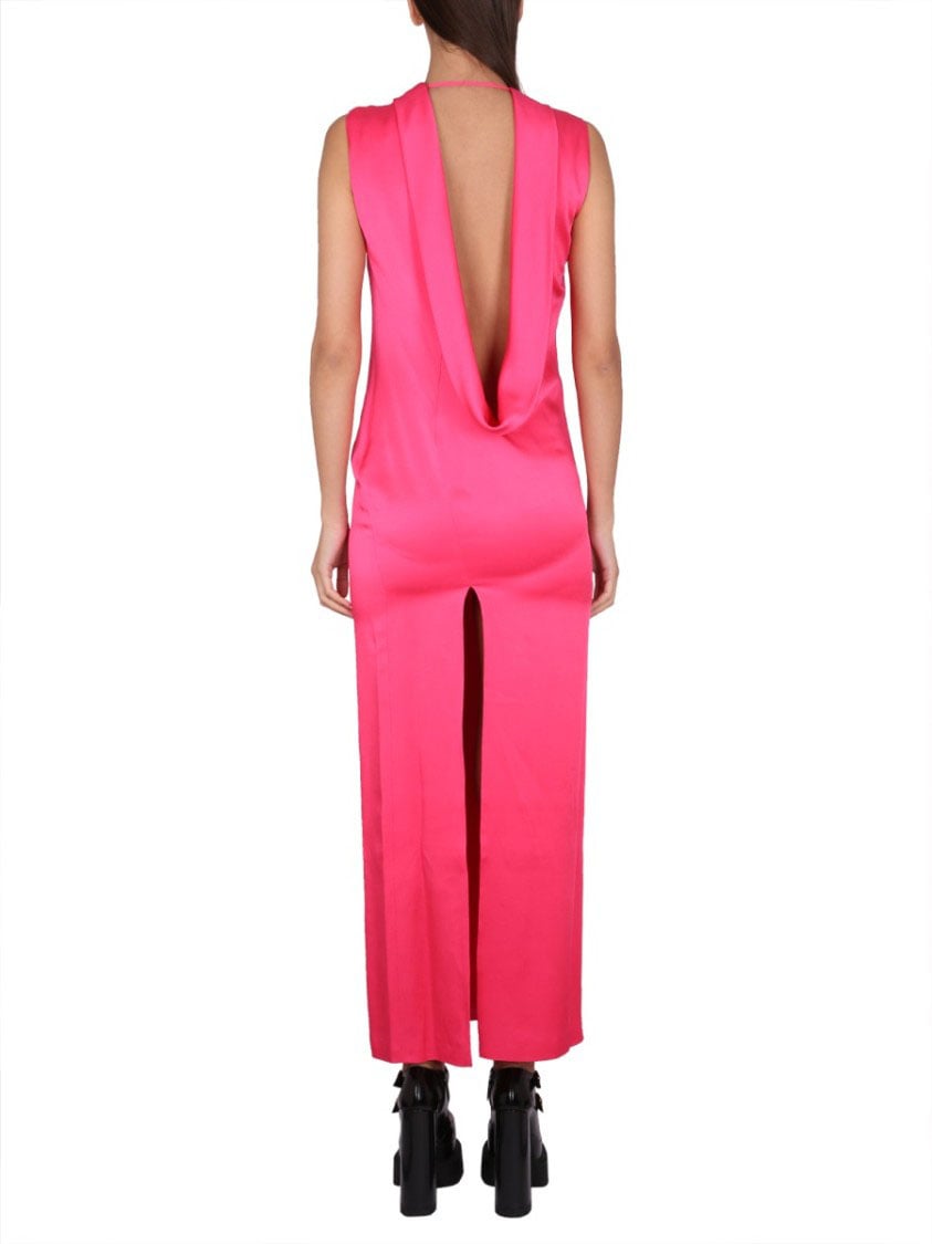 Versace Long Dress With Ring Neckline Roze
