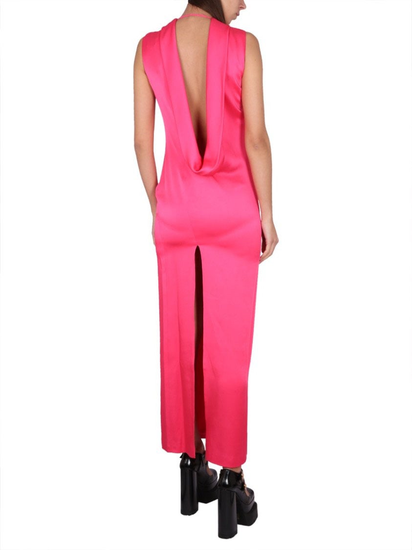 Versace Long Dress With Ring Neckline Roze