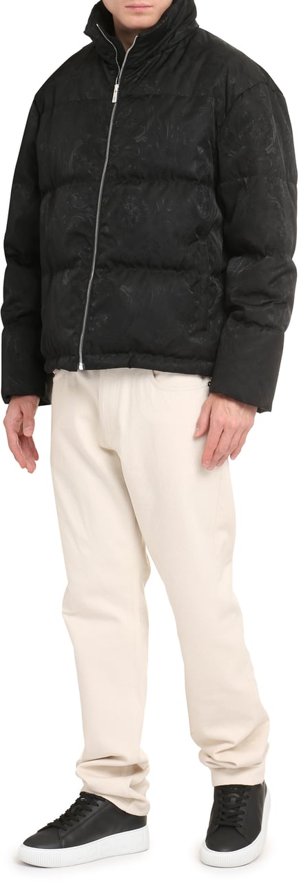 Versace Full zip down jacket Zwart