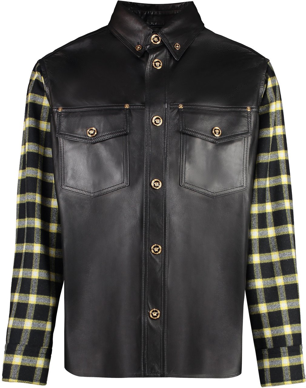Versace Leather shirt Zwart