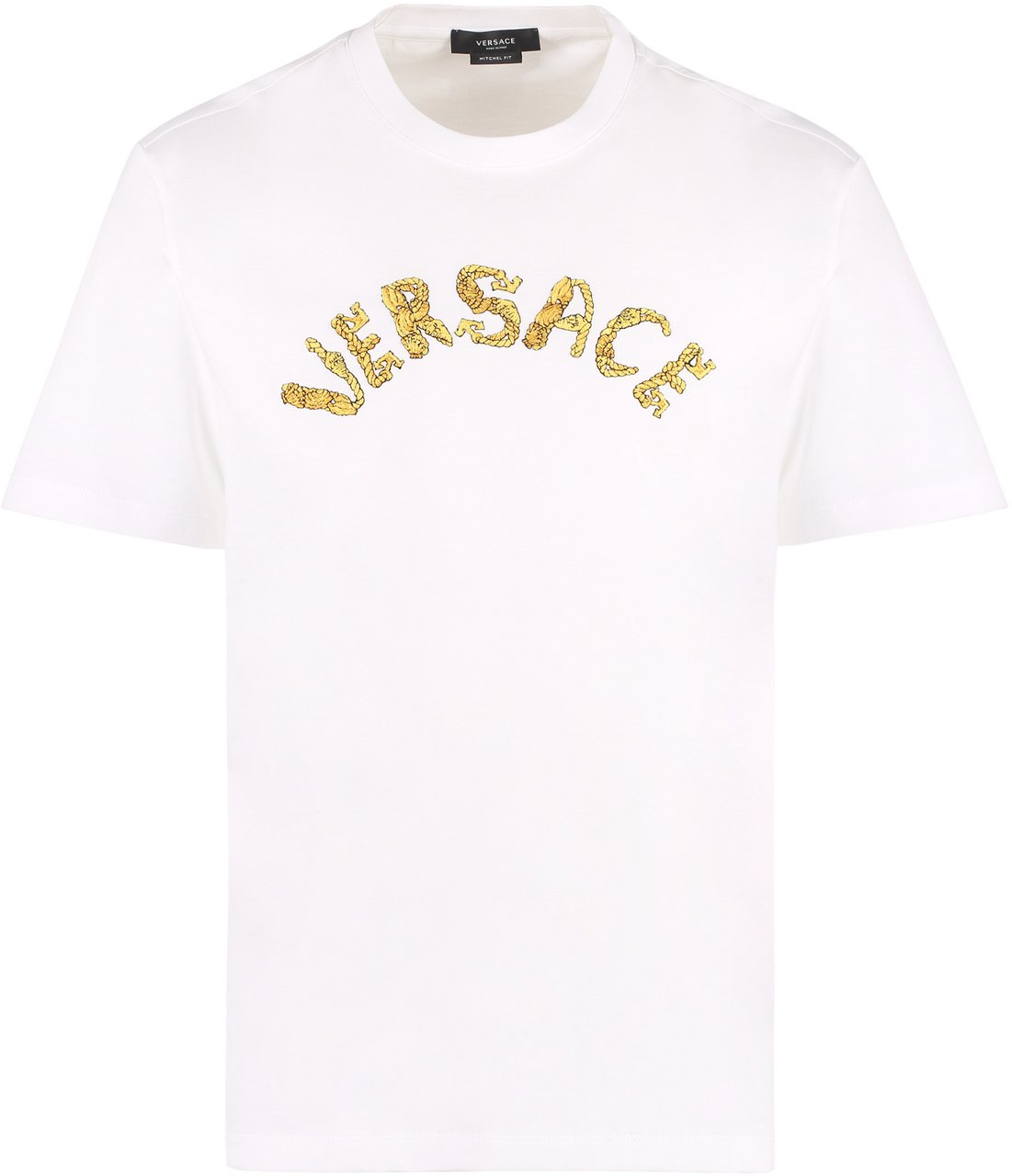 Versace Logo embroidery cotton t-shirt Wit