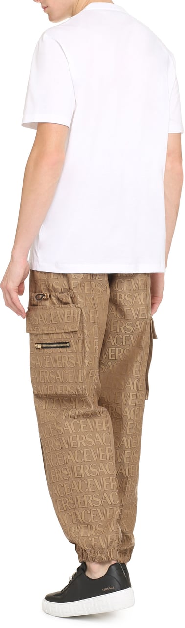 Versace Logo embroidery cotton t-shirt Wit