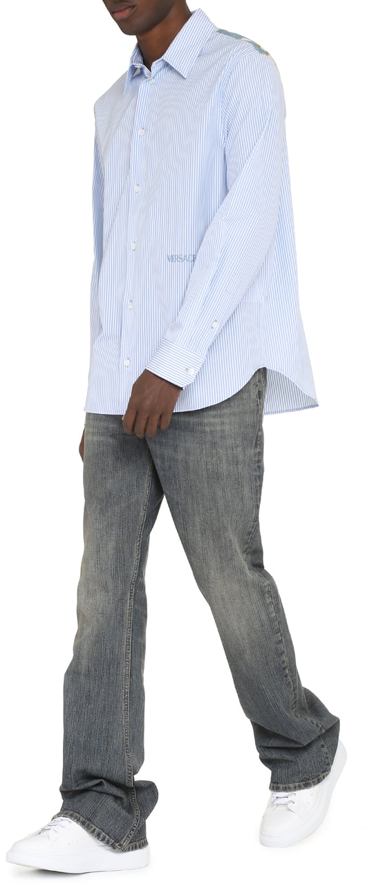 Versace Cotton poplin shirt Blauw