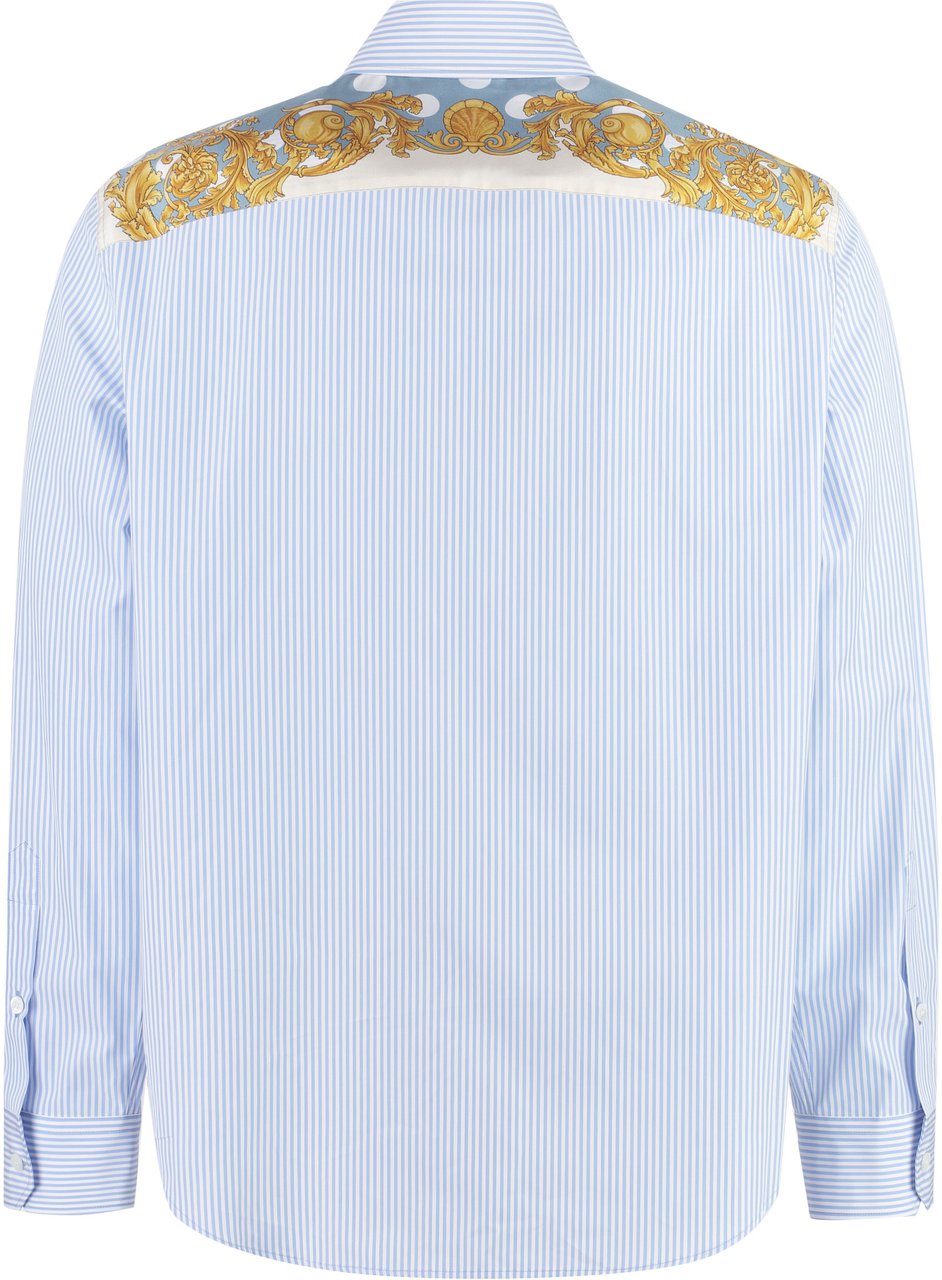 Versace Cotton poplin shirt Blauw